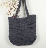 Crochet beach bag for women black color