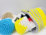 Small handmade crochet utility basket pack of 6