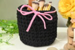 Crocheted Utility Baskets For Stationary Storage Potli Table Top Planter Basket