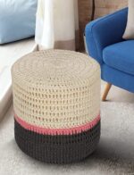 Multicolor Handcrafted Jute Ottoman Pouf