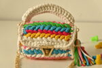 Colorful Cotton Hand Knitted Sling Bag for Women Purse