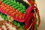 Colorful Cotton Hand Knitted Sling Handbag for Women