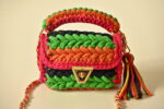 Colorful Cotton Hand Knitted Sling Handbag for Women