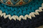 Trendy Cotton Cup Coaster Dining Table Placement Set Of 4 Black and Blue in India