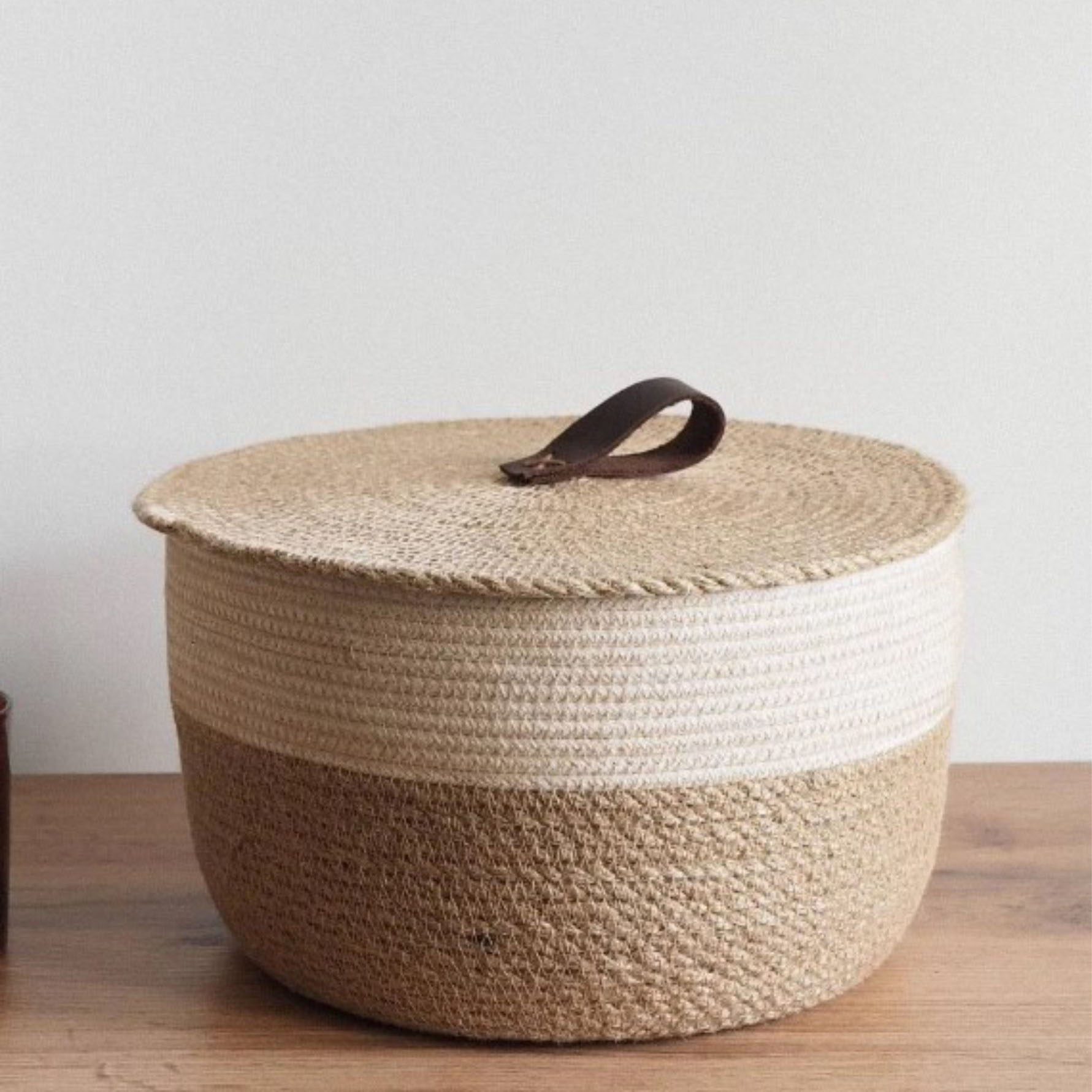 Jute Laundry Cum Storage Basket With Lid Aticue Decor