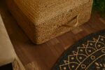 Buy Online Square Jute Floor Cushion Pouf Ottoman Beige in India