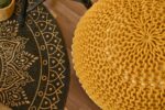 Buy online in India Wide Round Handknitted Ottoman Pouf made from Cotton