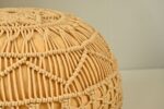 Buy Online Wide Round Macramé Hand Knitted Ottoman Pouf Cotton in India