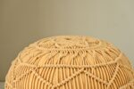 Buy Online Wide Round Macramé Hand Knitted Ottoman Pouf Cotton in India