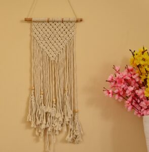 Handmade Woven Macrame Long Tassel Design Wall Hanging