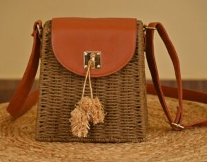 Women's Brown Solid Sling Bags