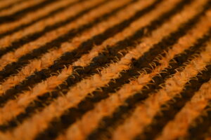 Handmade Square Beige and Black Minimalist Design Jute Braided mat.