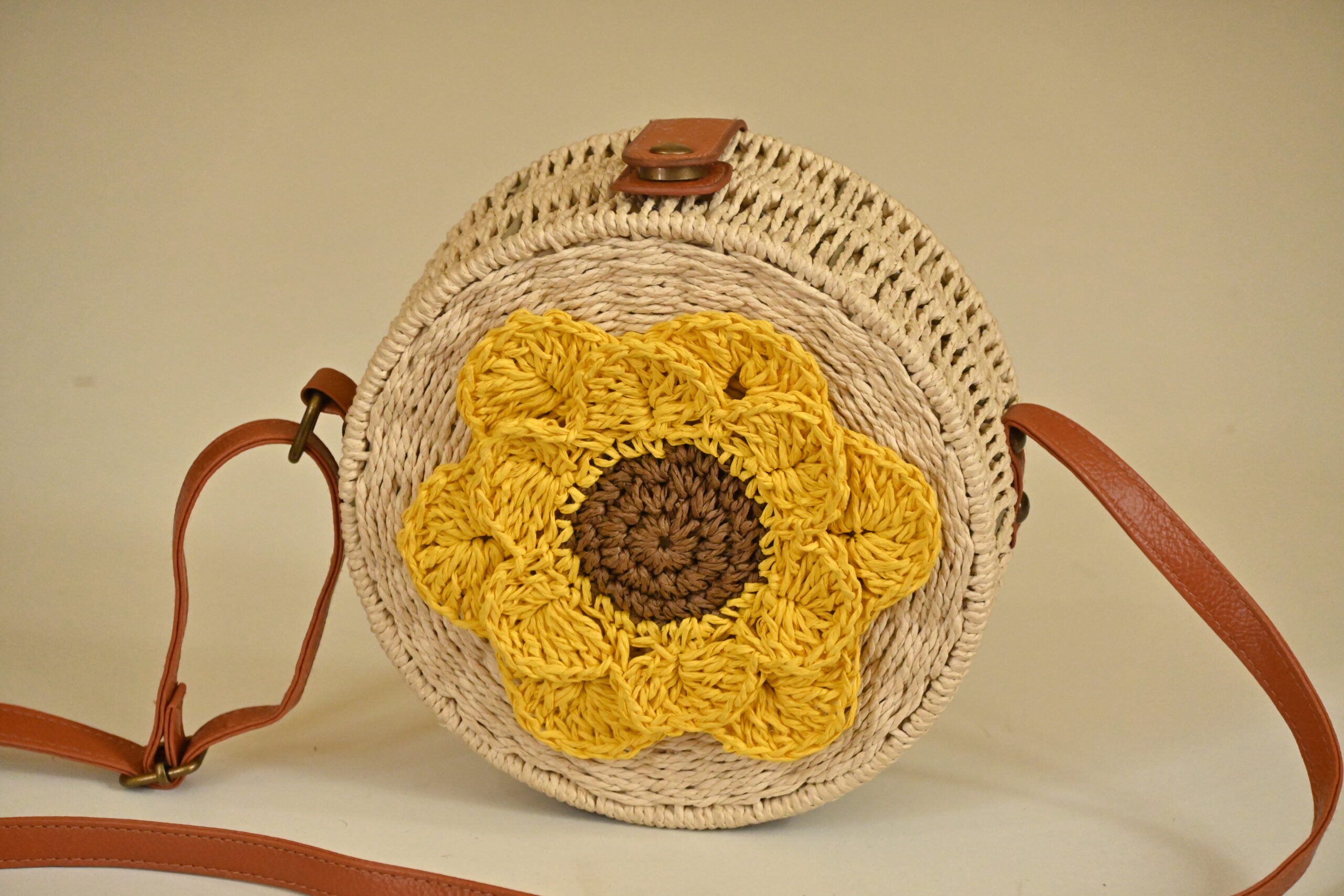 Rattan round sling discount bag