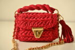 Crochet Red Handbag for Ladies Cross Stitch T-Shirt Yarn